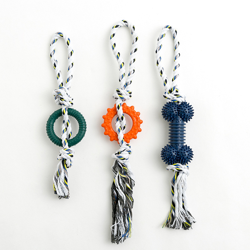 Manufacturer wholesale bite resistence chew dog rope tpr toys