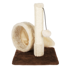 wholesale simple small sisal short plush wooden cat scratcher house