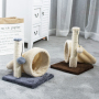 wholesale simple small sisal short plush wooden cat scratcher house
