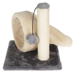 wholesale simple small sisal short plush wooden cat scratcher house