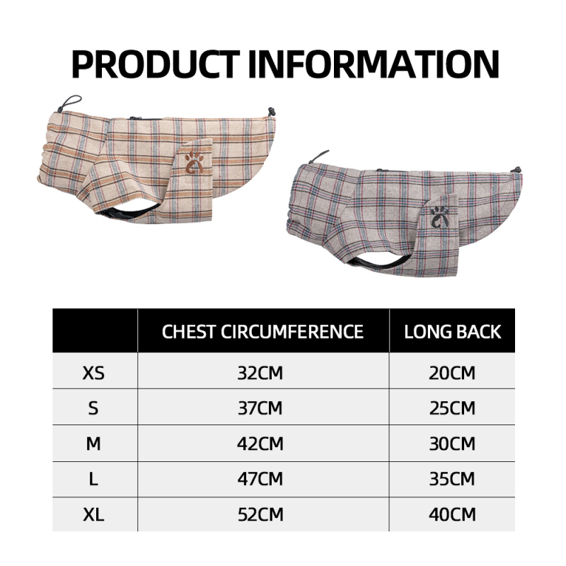 Wholesale Brown Grey Plaid Pet Dog Clothes Custom