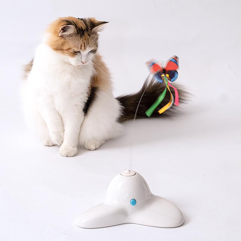 Manufacturer wholesale electric smart cat toy with rotating butterfly