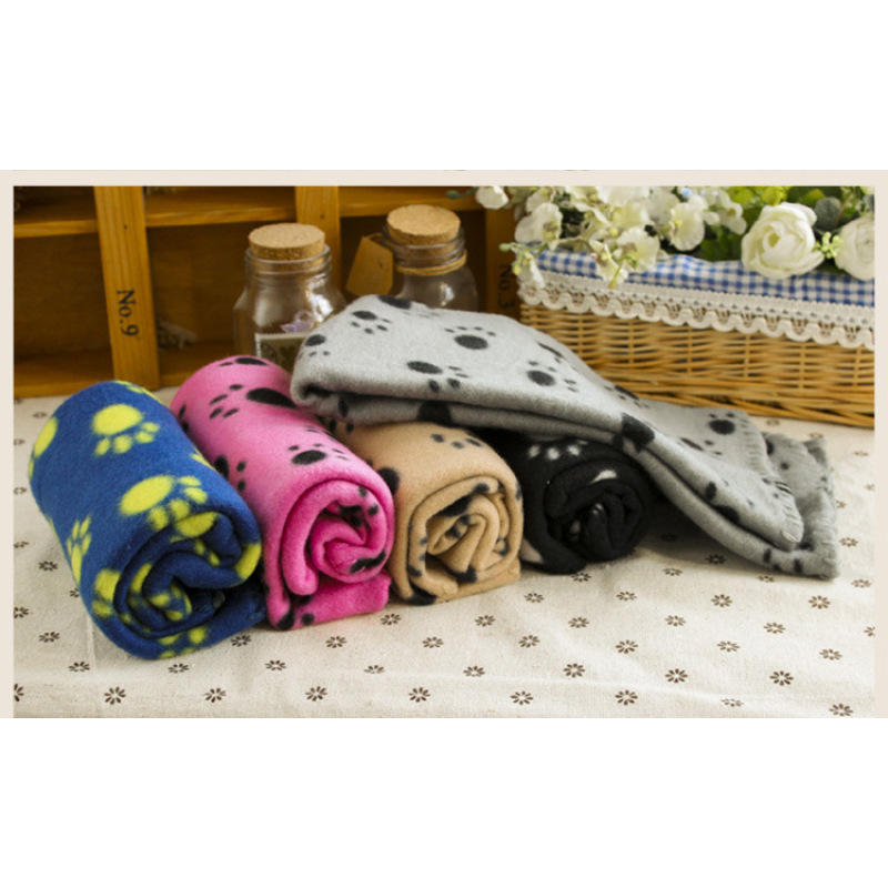 Manufacturer wholesale multi-colors paw print pet dog soft blanket