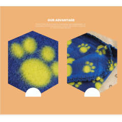 Manufacturer wholesale multi-colors paw print pet dog soft blanket