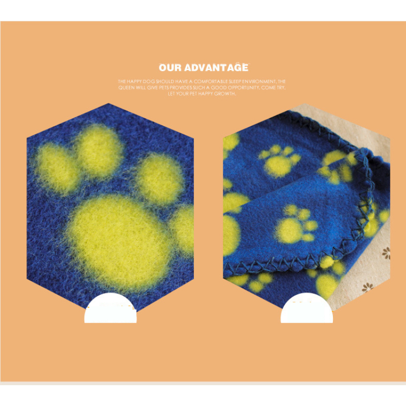 Manufacturer wholesale multi-colors paw print pet dog soft blanket