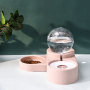 Manufacturer wholesale plastic pink blue dog water fountain with two bowls