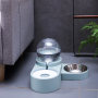 Manufacturer wholesale plastic pink blue dog water fountain with two bowls