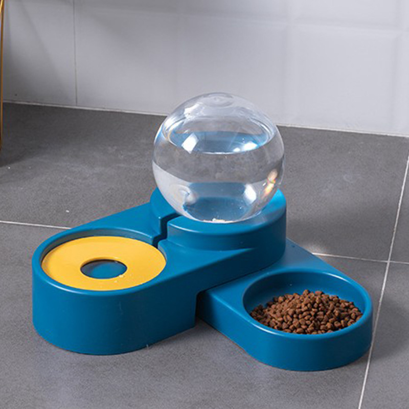 Manufacturer wholesale plastic pink blue dog water fountain with two bowls