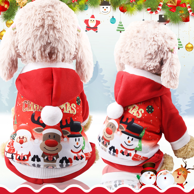 Manufacturer wholesale warm soft cute design dog christmas clothes