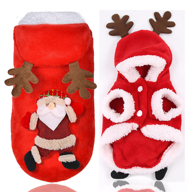 Manufacturer wholesale warm soft cute design dog christmas clothes