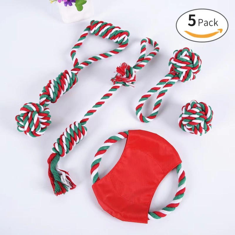 Wholesale Christmas Chew Dog Rope Toys Set
