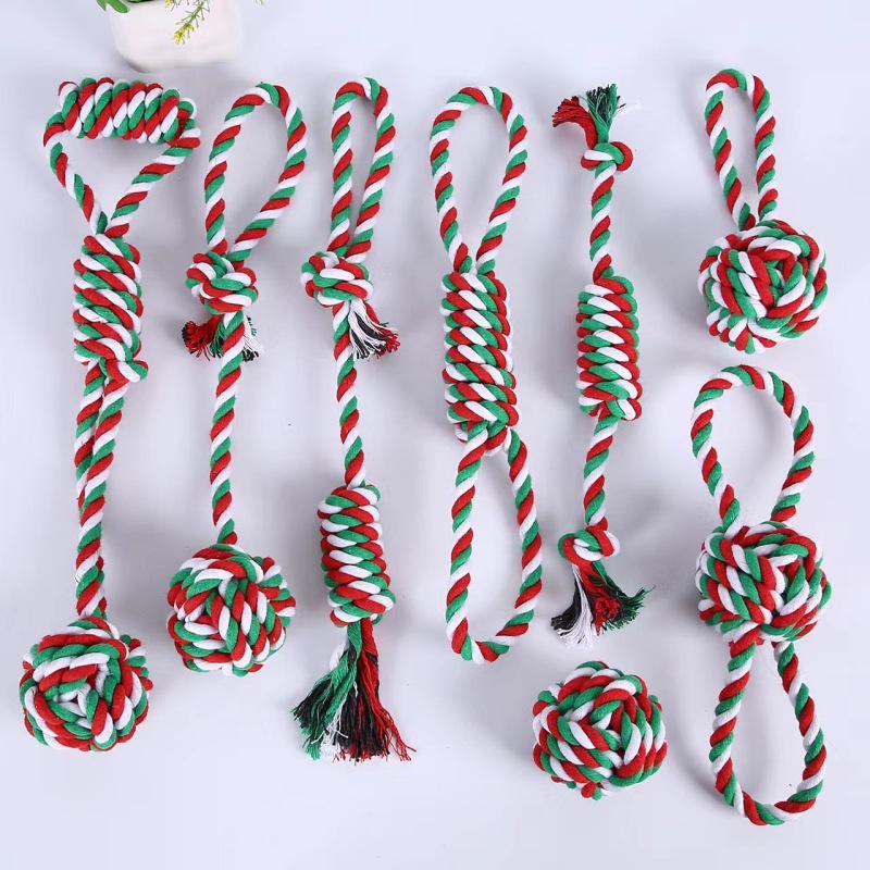 Wholesale Christmas Chew Dog Rope Toys Set