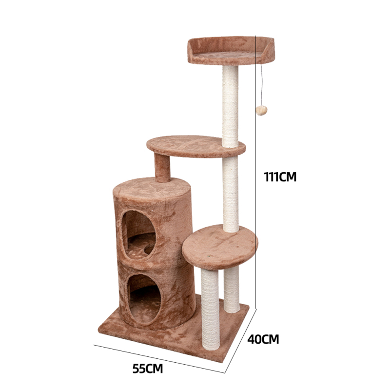 Manufacturer Wholesale Brown Sisal Short Plush Cat Trees Scratcher