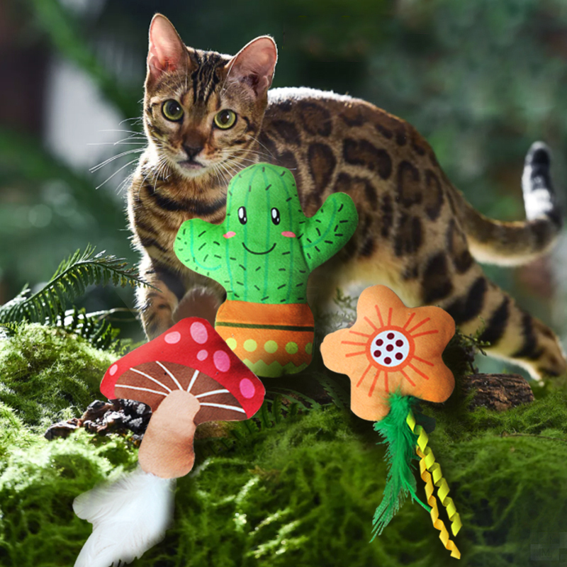 Manufacturer wholesale custom forest series interactive cat plush toy