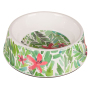 White Elegant Bone Print Deep White Ceramic Dog Bowl
