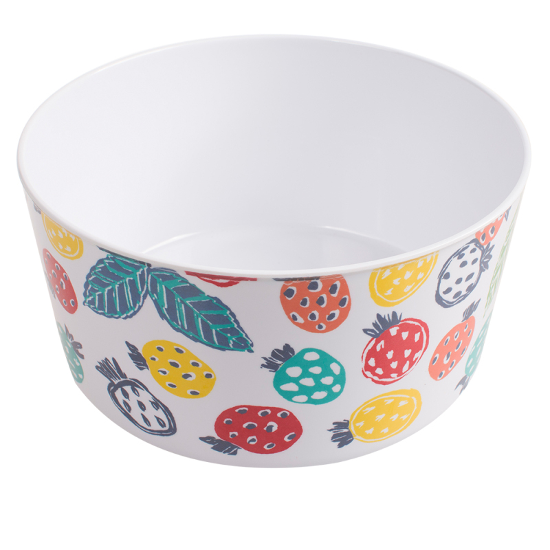 White Elegant Bone Print Deep White Ceramic Dog Bowl