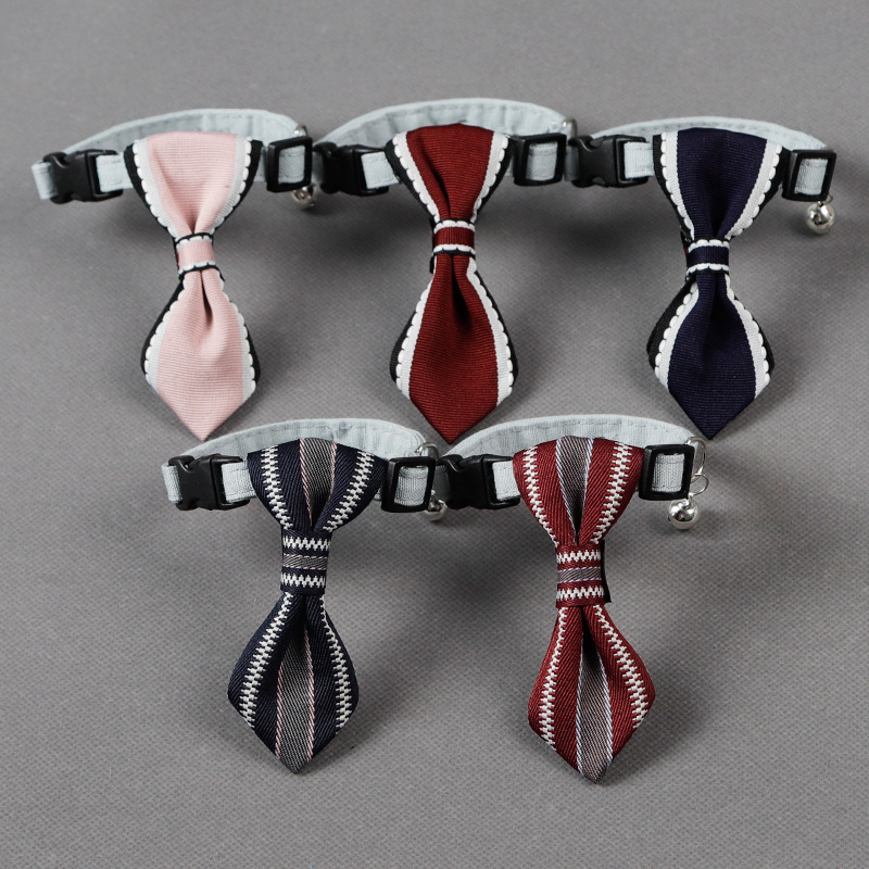 Manufacturer wholesale adjustable cotton pet dog bow tie collar