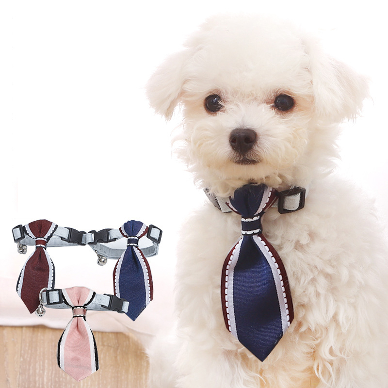 Manufacturer wholesale adjustable cotton pet dog bow tie collar