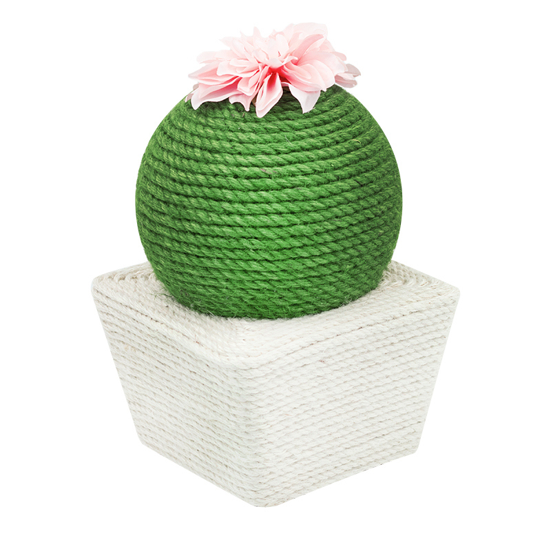Manufacturer wholesale bite resistence rope flower cactus cat scratcher ball toy