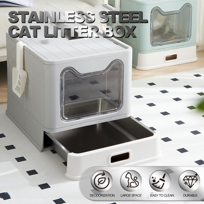 Manufacturer Wholesale Stainless Steel Foldable Cat Litter Box