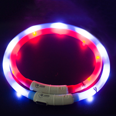 wholesale manufacturer rechargeable waterproof pp reflective custom pet dog collar led light