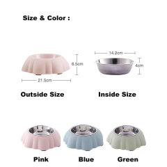 Round Set Melamine Stainless Steel Dog Bowls