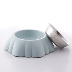 Round Set Melamine Stainless Steel Dog Bowls