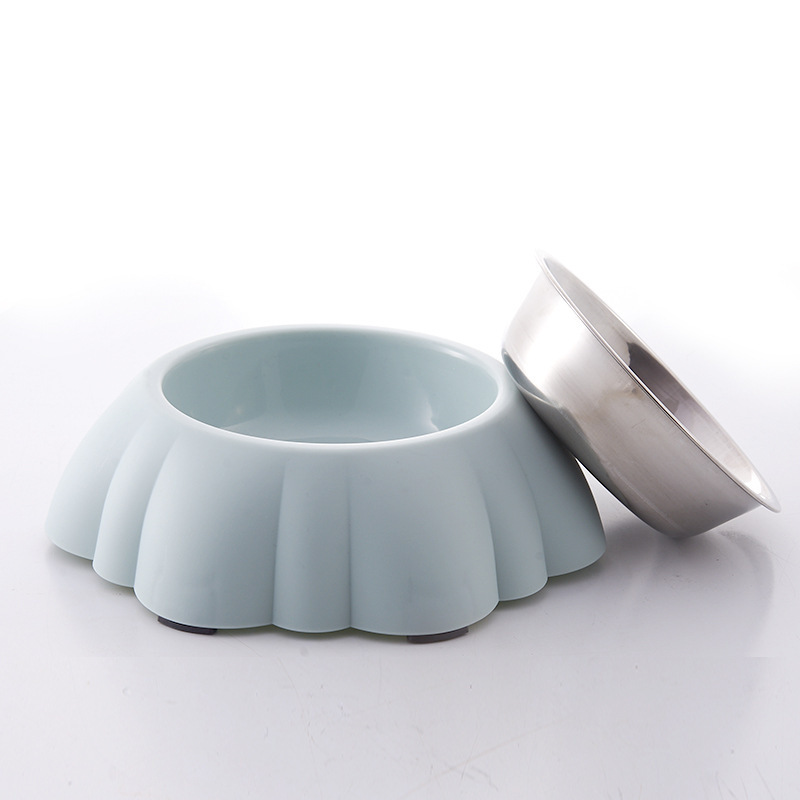 Round Set Melamine Stainless Steel Dog Bowls
