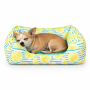 Wholesale Manufacturer Yellow Orange Pet Product Dog Bed Custom