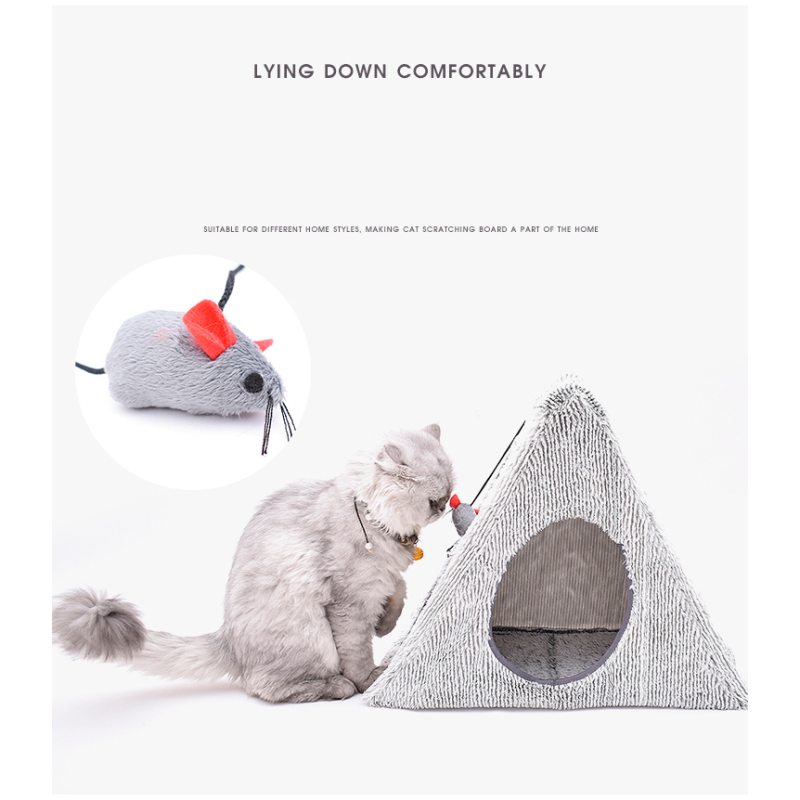 Manufacturer wholesale foldable detachable corrugated cat scratcher cardboard house