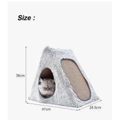 Manufacturer wholesale foldable detachable corrugated cat scratcher cardboard house
