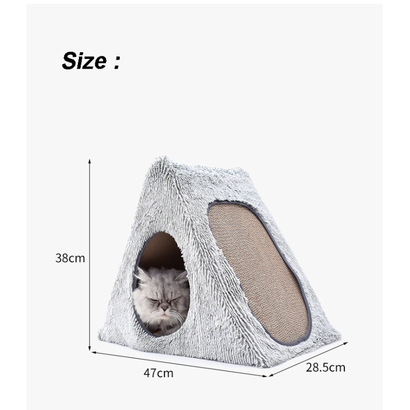 Manufacturer wholesale foldable detachable corrugated cat scratcher cardboard house