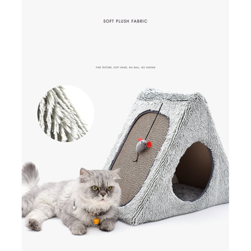 Manufacturer wholesale foldable detachable corrugated cat scratcher cardboard house