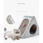 Manufacturer wholesale foldable detachable corrugated cat scratcher cardboard house