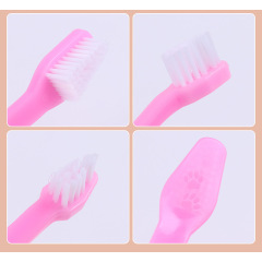 Manufacturer wholesale plastic pet dog toothbrush set 4 packs 8 packs