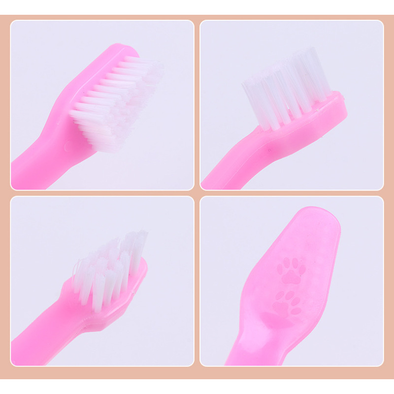 Manufacturer wholesale plastic pet dog toothbrush set 4 packs 8 packs