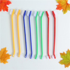 Manufacturer wholesale plastic pet dog toothbrush set 4 packs 8 packs