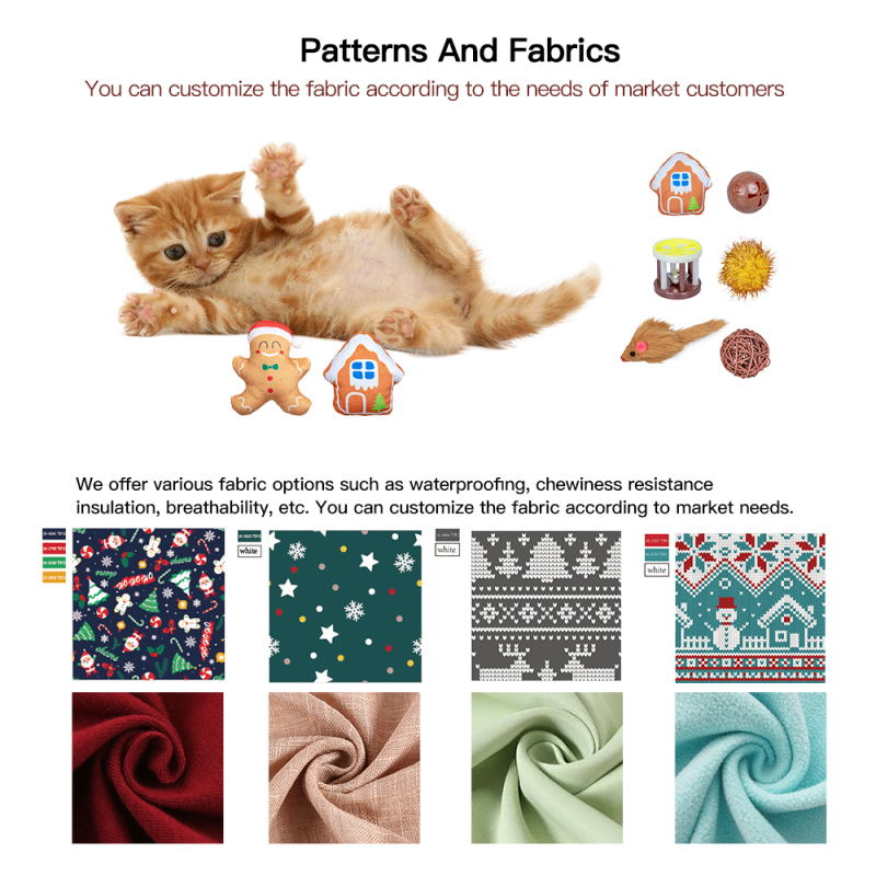 Manufacturer Wholesale Custom Logo Plush Rope Vinyl Cat Dog Christmas Toys Set