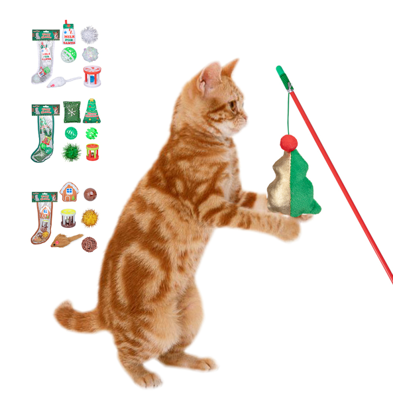 Manufacturer Wholesale Custom Logo Plush Rope Vinyl Cat Dog Christmas Toys Set