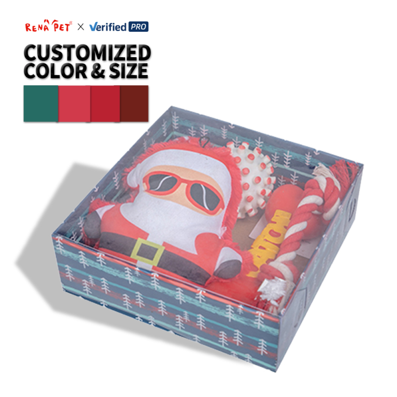 Manufacturer Wholesale Custom Logo Plush Rope Vinyl Cat Dog Christmas Toys Set