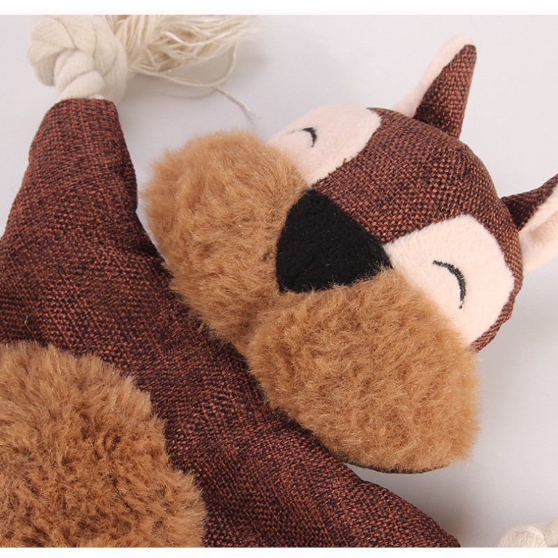 Manufacturer wholesale OEM bite resistence grey bear dog rope plush toy