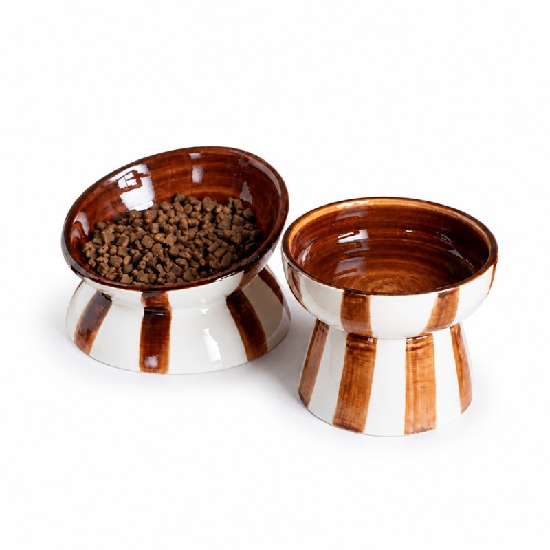 Wholesale Washable Ceramic Cat Bowl Elevated