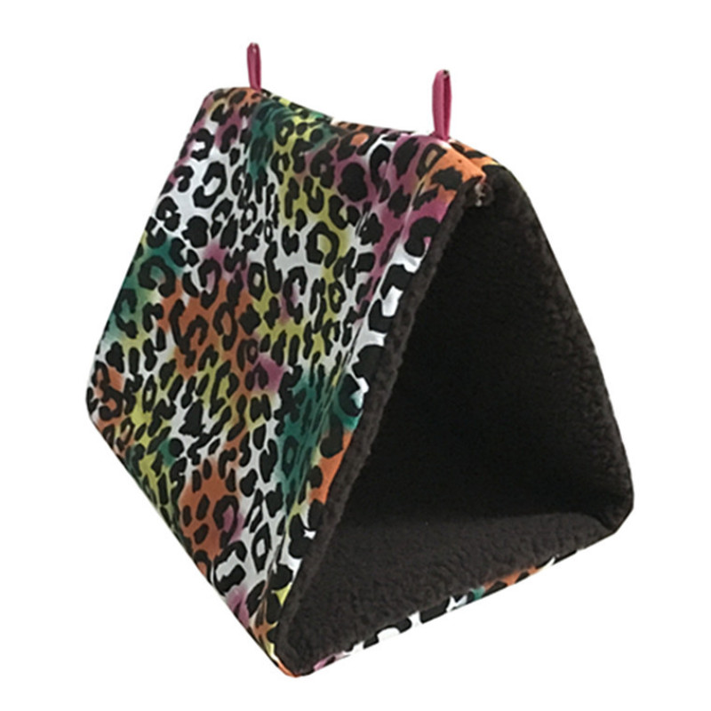 Manufacturer wholesale warm fleece leopard owl heart design hanging triangular bird tent