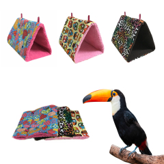 Manufacturer wholesale warm fleece leopard owl heart design hanging triangular bird tent