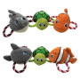Manufacturer wholesale fish sea turtle shark dog cute plush toys with rope