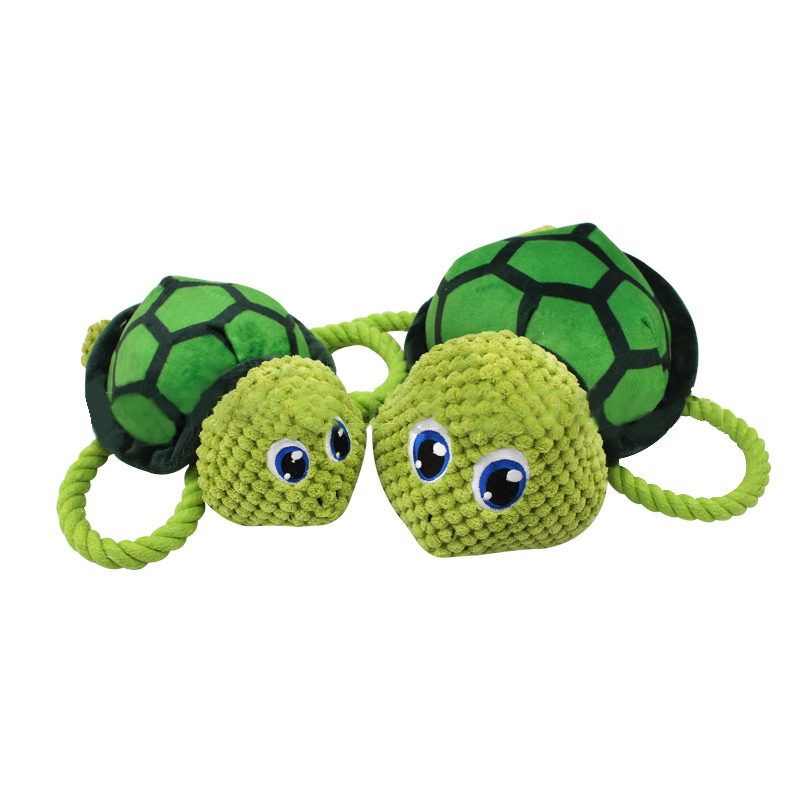 Manufacturer wholesale fish sea turtle shark dog cute plush toys with rope
