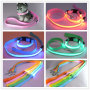 classic solid led nylon dog collar and leash set