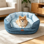 Wholesale Custom Logo Pet Product Round Sofa Luxury Cat Dog Bed Cooling