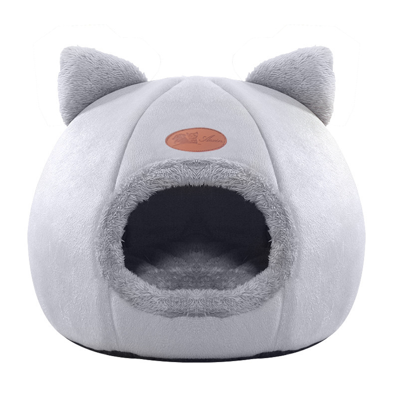 Manufacturer Wholesale Cute Design Warm Custom Logo Plush Cat Cave Bed