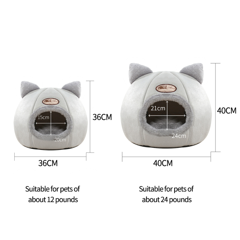Manufacturer Wholesale Cute Design Warm Custom Logo Plush Cat Cave Bed